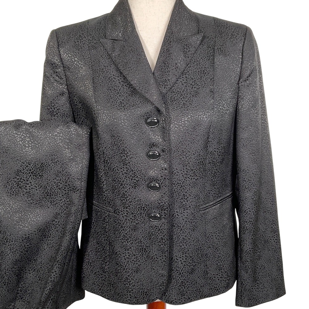 Suit Studio Skirt Suit Women‎ 12P Black Shimmer Texture Party Classic Formal